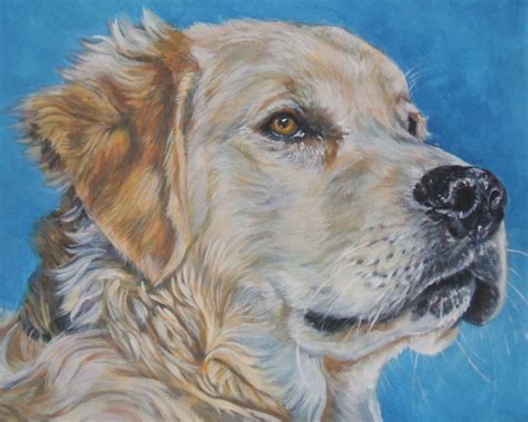 Golden Retriever Dog Art Canvas Print Of La Shepard Portrait Etsy