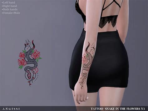Angissi S Tattoo Flower Legs N2 In 2021 Sims 4 Tattoos Sims 4 Cas Mods