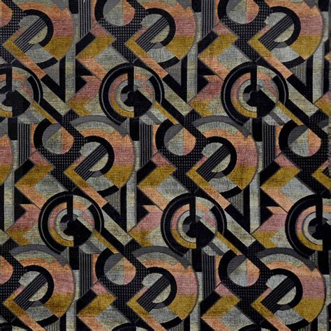 Medley Active Glass Art Deco Style Upholstery Fabric Medieval Burgundy