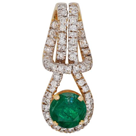 square emerald diamond halo 18 karat yellow gold unique amulet pendant necklace for sale at 1stdibs