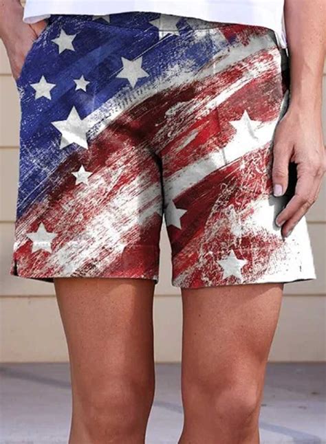 Womens American Flag Shorts Flag Print Shorts