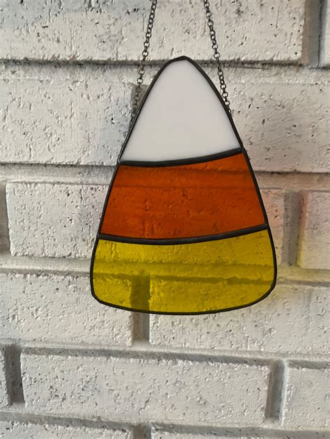 Stained Glass Candy Corn X Inch Candy Corn Stained Etsy