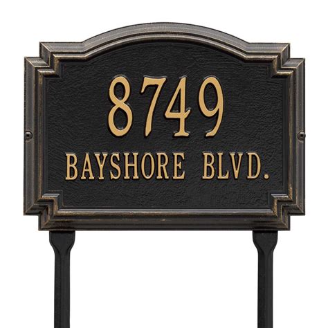 Home Address Sign - Aluminum Metal House Number Sign - For Wall or Lawn ...