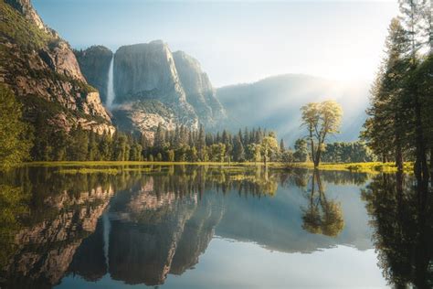 Nature Rock California Landscape Lake Usa Yosemite National Park