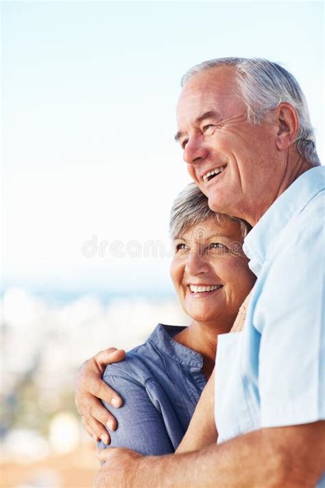 Mature Couple Enjoying Time Outdoors Happy Romantic Couple Embracing