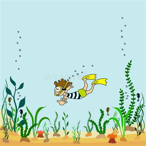 Vector Illustration Of The Seabed Stock Vector - Illustration of water ...