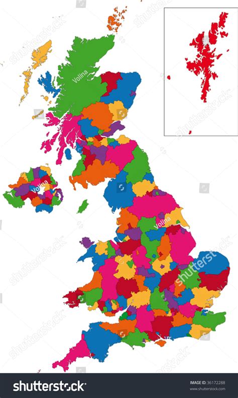 Administrative Divisions Of The United Kingdom Stock Vector