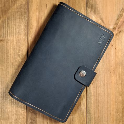 Leather Top Stub Checkbook Cover With Credit Card Slots Cc025