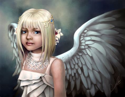 Angels Wings Blonde Girl Little Girls Fantasy