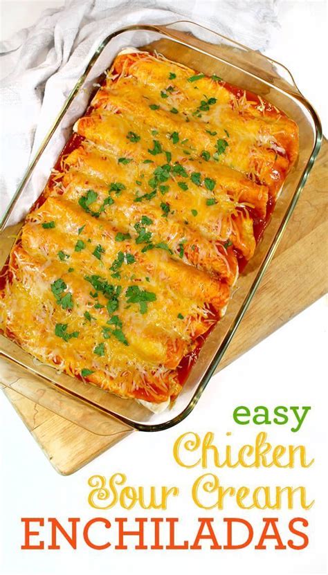 I used corn tortillas instead of the flour for a more authentic flavor. Easy Chicken Sour Cream Enchiladas Your Family will Love ...