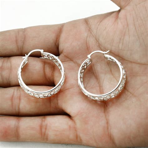 Celtic Knot Design Hoop Earrings 925 Sterling Silver Etsy