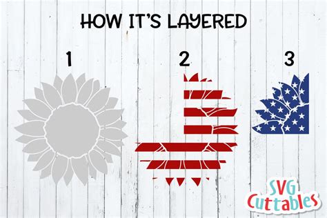 Flag Sunflower svg - Patriotic Cut File - 4th of July - Fourth of July