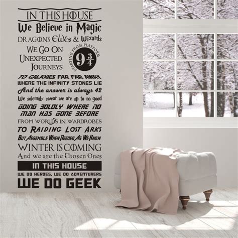 In This House Quotes Kids Wall Decal We Do Geek Vinyl Wall Stickers