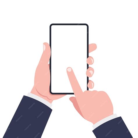 Premium Vector Businessmans Hand With Phone Hand Keeps Smartphone