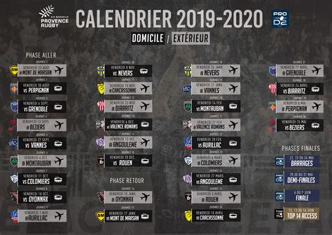 Rugby pro d2, also known as pro d2 is the second division of domestic club rugby union in france. Calendrier Rugby 2021 Pro D2 | Calendrier Lunaire