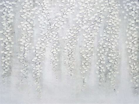 3d Hand Painted White Weeping Leaves Abstract Art Etsy Hand