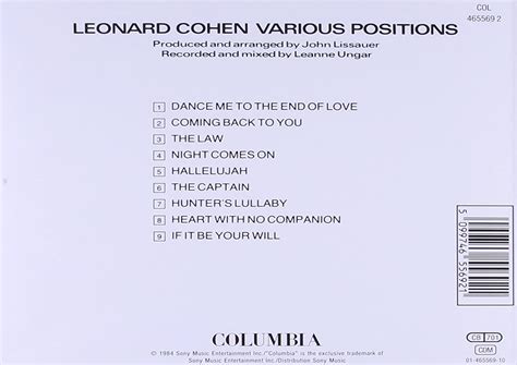 Classic Rock Covers Database Leonard Cohen Various Positions 1984