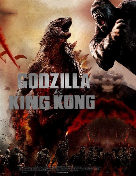Legends collide in godzilla vs. Godzilla vs. King Kong remake poster by SteveIrwinFan96 on ...