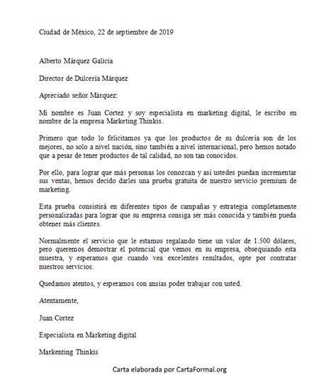 Carta Formal Para Un Director De Empresa Escuela Y General