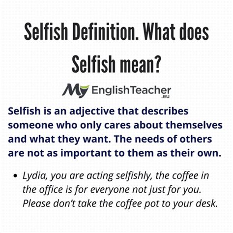 Selfish Definition What Does Selfish Mean