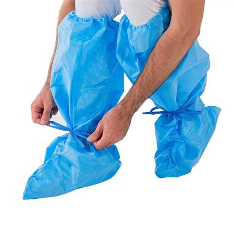 80gsm Disposable Boot Cover Blue Booties Shoe Covers 45x36cm