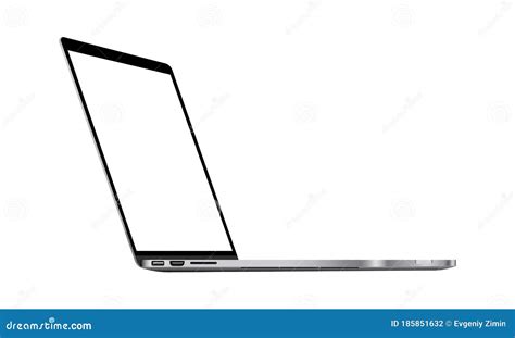 Laptop Computer Mockup With Perspective Side View Stock Illustration