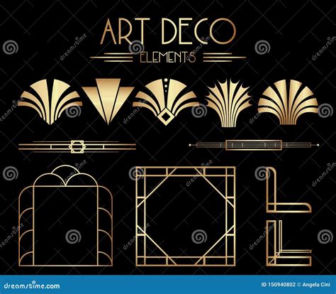 Geometric Gatsby Art Deco Birthday Invitation Design Cartoon Vector CartoonDealer Com