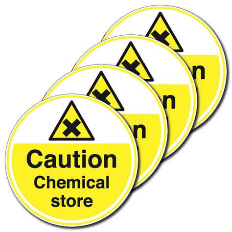 4 Pack Anti Slip Floor Signs Caution Chemical Store Seton