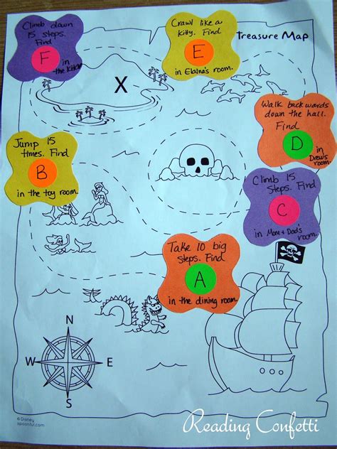 Preschool Treasure Maps ~ Reading Confetti Treasure Maps For Kids