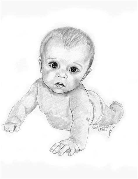 Pencil Sketch Cute Baby Drawing Kakikukeka