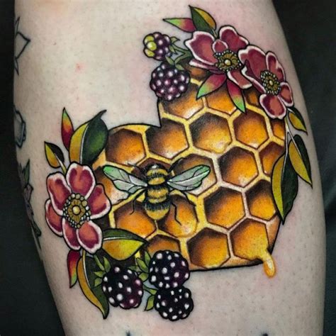 Details More Than 83 Bee And Honeycomb Tattoo Latest Incdgdbentre