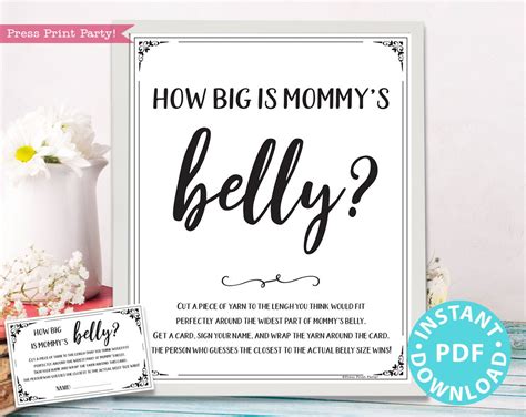How Big Is Mommy S Belly Count Measure Mom S Belly Baby Shower Game Studiosixsound Co Za