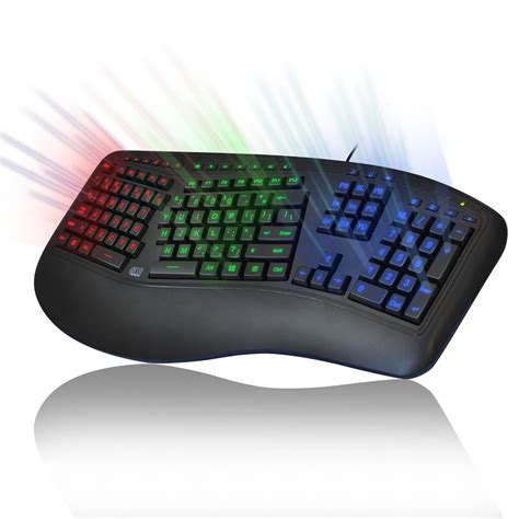 Adesso Tru Form 150 3 Color Illuminated Ergonomic Keyboard