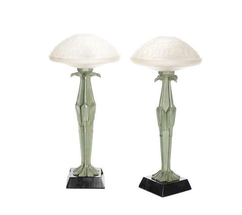 Max Le Verrier Flamants A Pair Of Patinated Art Metal Table Lamps Circa Metal Table
