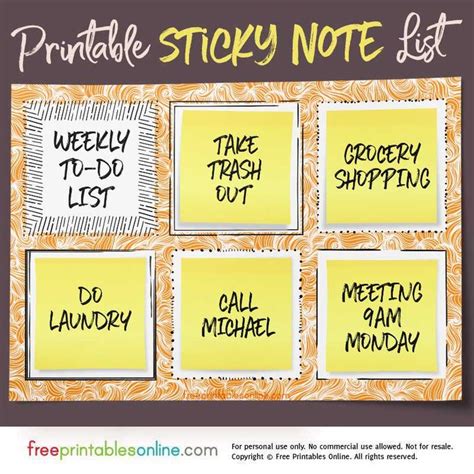 Sticky Note To Do List Template Free Printables Online Notes