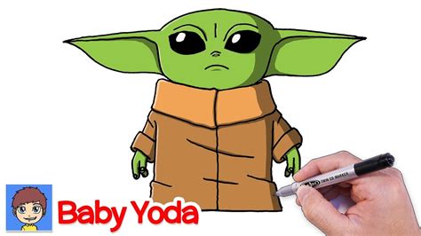 Cómo dibujar a Baby Yoda paso a paso The Mandalorian