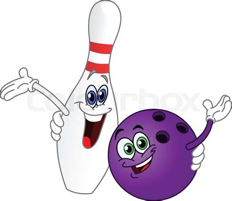 Cartoon Bowlingkugle Og Pin Stock Vektor Colourbox