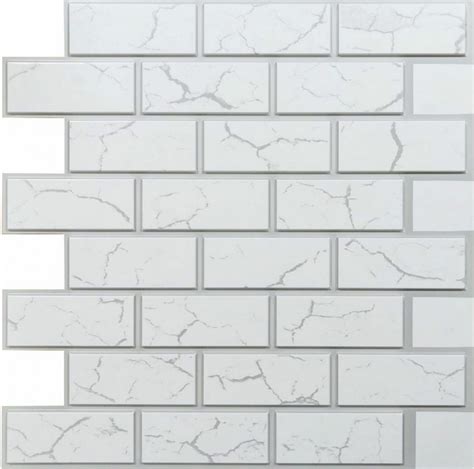 White Grey Faux Brick Pvc 3d Wall Panel Dundee Deco