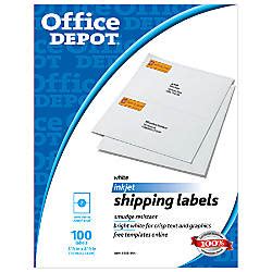 Templates can save a lot . Office Depot Brand White Inkjet Shipping Labels 5 12 x 8 ...