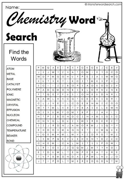 Awesome Chemistry Word Search Science Word Search Word Search Games