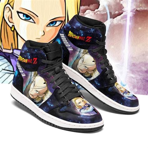 Check out our dragon ball z shoes selection for the very best in unique or custom, handmade pieces from our shoes shops. Android 18 Jordan Sneakers Galaxy Dragon Ball Z Custom Anime Shoes Fan Pt04 | Tazazon