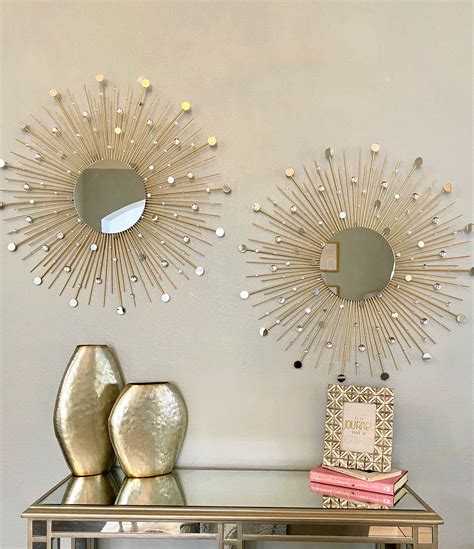 2 Glamorous Sunburst Mirror Set 29 Starburst Mirror Mirror Wall