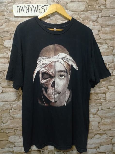 2pac Half Skull Face Shirt Alstyle Tag Xl Mens Fashion Tops And Sets Tshirts And Polo Shirts On