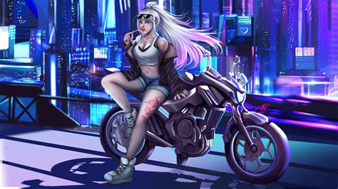 Cyberpunk Girl Bike 4k Artworks Hd Artist 4k Wallpapers Images