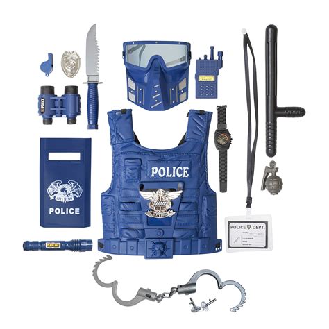 Kids Police Costume For Role Play 14 Pcs Police Toys With Police Badge