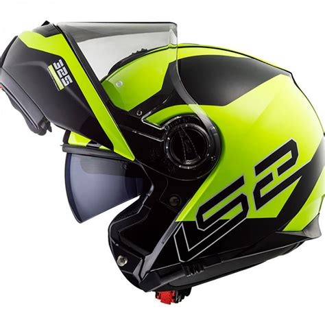 Casco Ls2 Strobe Zone Modular Casco Moto Abatible Negro Y Amarillo