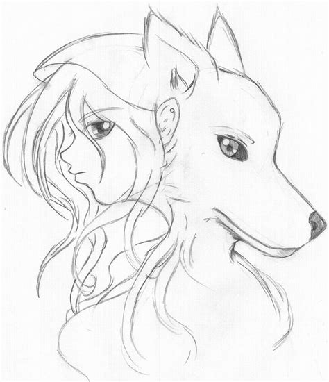 Simple Anime Wolf Sketches
