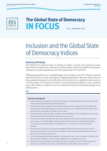Inclusion And The Global State Of Democracy Indices