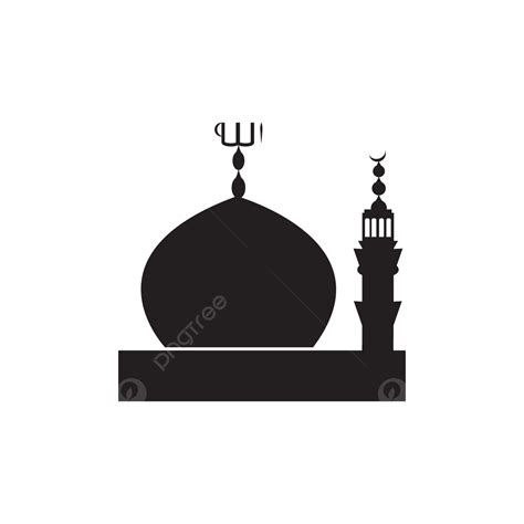 Mosque Painting Silhouette Transparent Background Simple Illustration