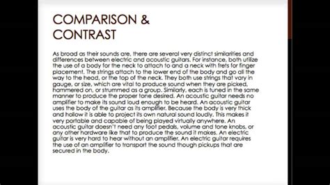 Example Of Paragraph Using Comparison And Contrast Comparing And